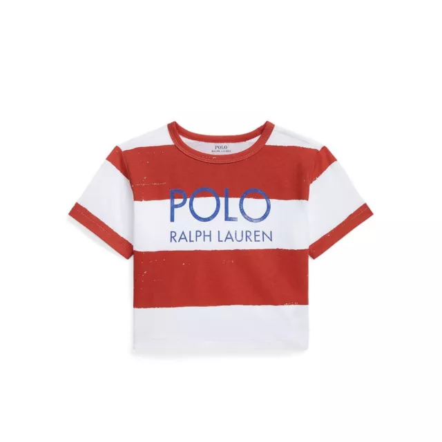 Polo Ralph Lauren Toddler Girls Logo Cropped Cotton Jersey T-shirt Size  3T