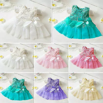 Babys Girl Tutu Tulle Dress Princess Xmas Party Lace Flower Wedding Dresses Gift