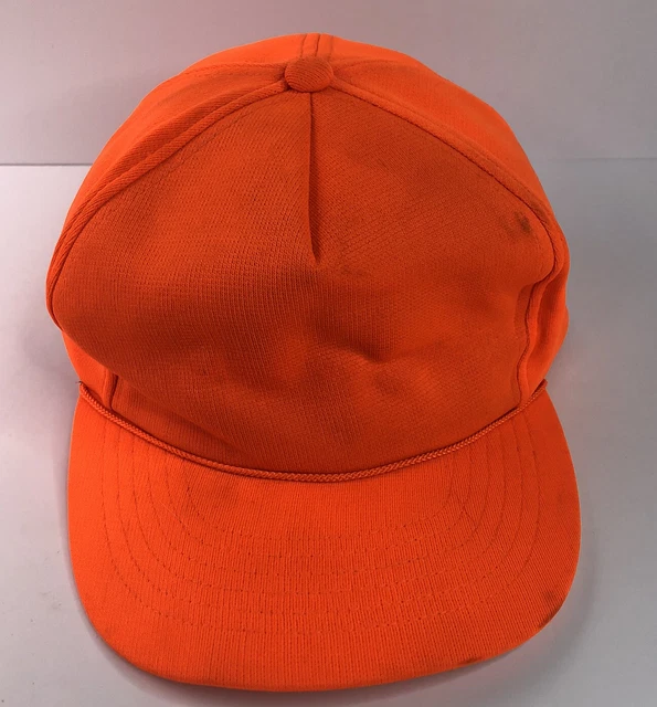 Vintage Hunter Blaze Orange Snapback Cap Hunting Safety Orange One Size