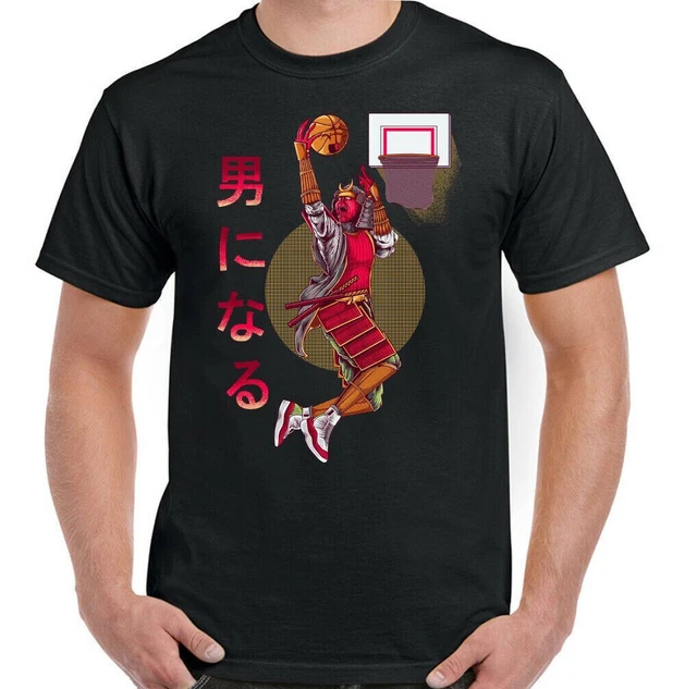Basket T-Shirt Samurai Player Uomo Divertente Rete Maglia Sfera Squadra Scarpe