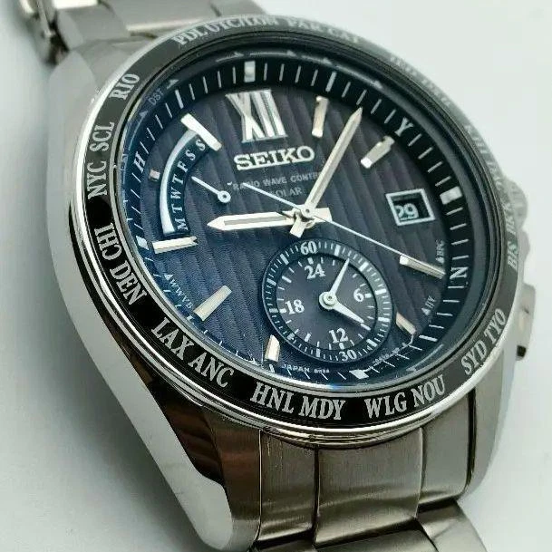 Seiko radio wave control world time solar cheap