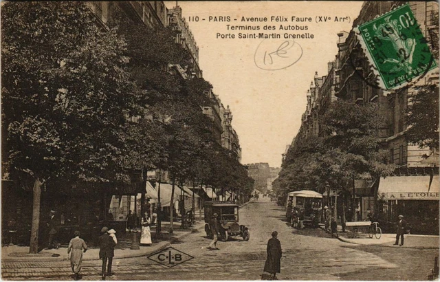 CPA PARIS 15th Avenue Félix Faure - Terminus des Autobus (66076)