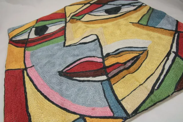 "Cubist/Picasso Ispired Face 18"" Copricuscino 18x18"""