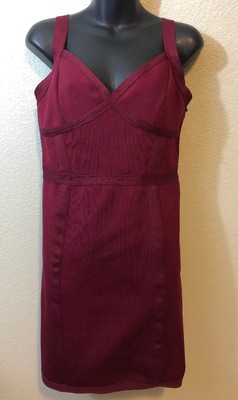 Haute Monde Burgandy Glitter Bodycon Stretch Dress Juniors Size Large