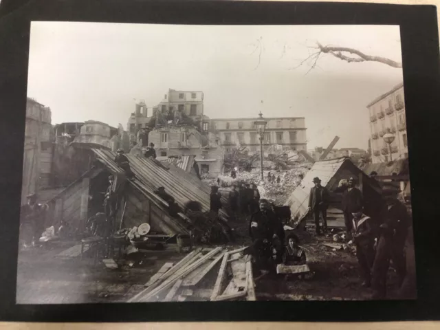 RIPRODUZIONE FOTO ALINARI MACERIE DOPO TERREMOTO MESSINA 18X24 cm 1908 (2)