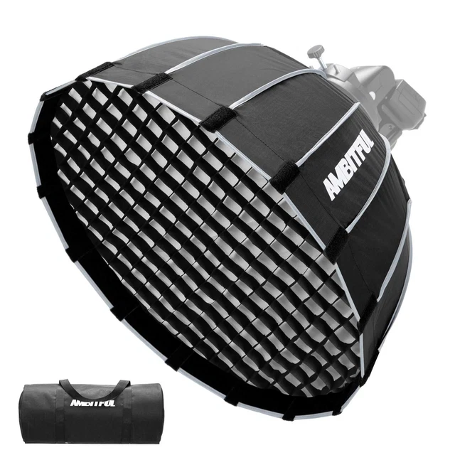 Softbox parabólico AMBITFUL P60 portátil Studio Box 23,6" 60 cm negro artículo de segunda mano