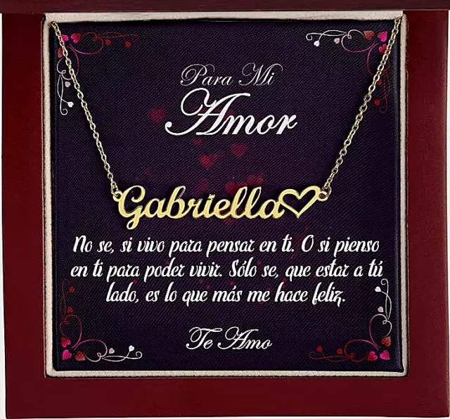 Collar Regalo Nombre Personalizado Para Mujer Mi Amor Novia Exposición San Valentín