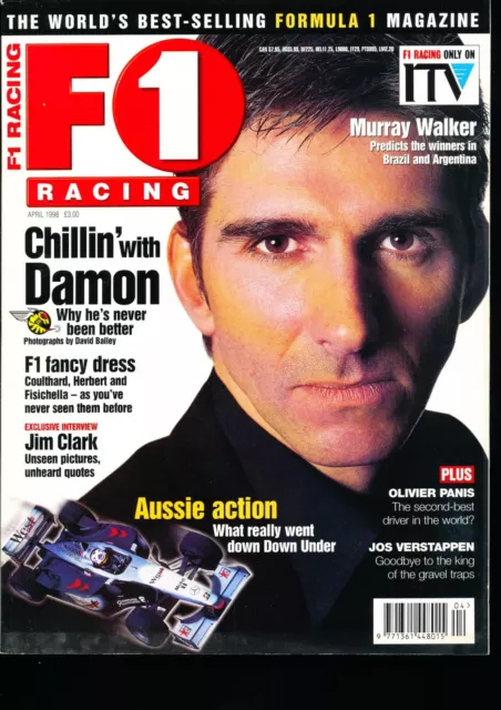 F1 Racing Magazine April 1998 Damon Hill Jim Clarke Olivier Panis Joe Verstappen