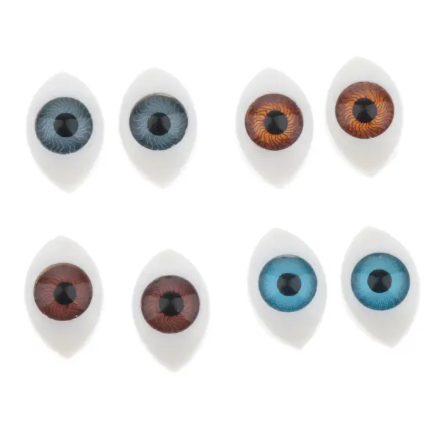 4   Color   Oval   Hollow   Back   Plastic   Eyes   For   Doll   Mask   DIY