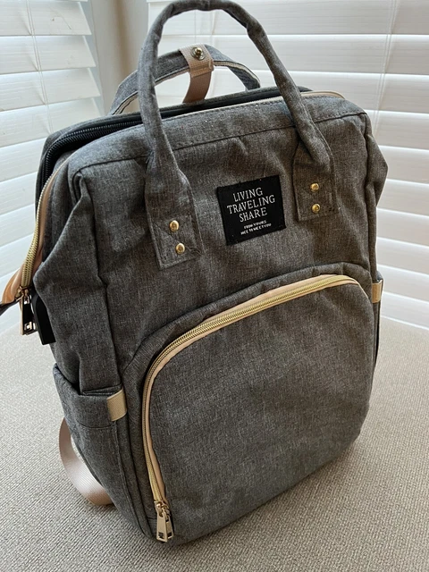 Living Traveling Share Baby Diaper Bag Multi-Function Travel Backpack Gray