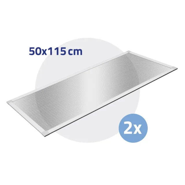 2x Griglie di ventilazione prese aria telaio in alluminio rettangolare 50x115 cm