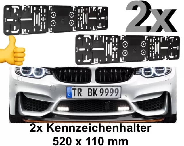 2x Stück Elegant Rahmenlos Kennzeichenhalter  Für Kennzeichen 520 x 110 mm 👍