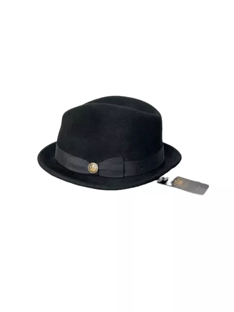 (NEW) GOORIN BROS Mens Large Wool Fedora Hat Grizum Black $125