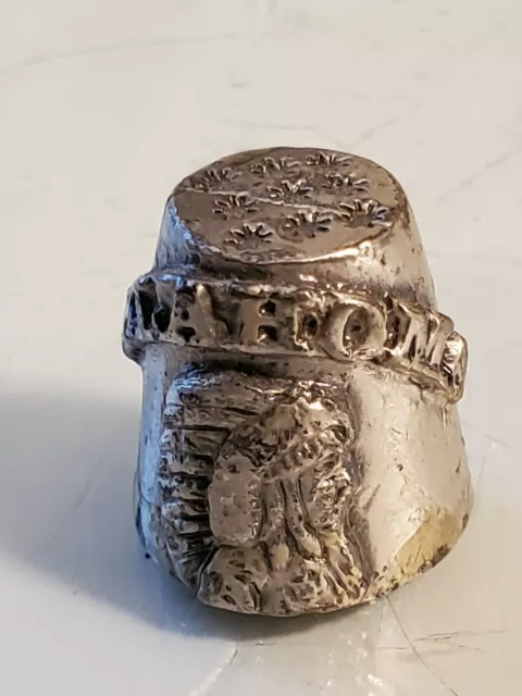 Vintage Pewter Oklahoma Thimble Indian Chief box6