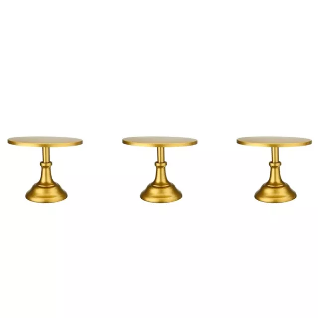 3X Soporte de Pastel de Hierro de Metal Soporte de Postre Pedestal Redondo 6053