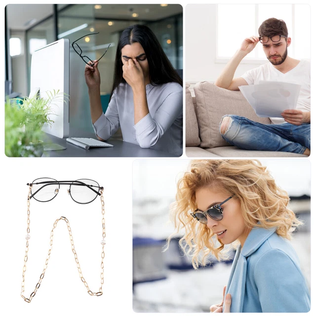 2 Pcs Face Cover Lanyard Glasses Chain Metal Holder Neck Lanyard Chain Belt 7