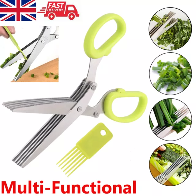 5 Blade Shredding Scissors Security Multi Cut Paper Shredder Herb Kitchen Tools