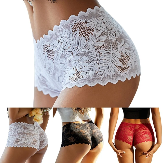 FEMME SEXY TRANSPARENT Dentelle Short Lingerie Pour Boxer Slip