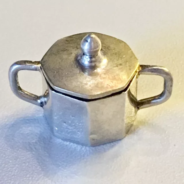 Miniatur Zuckerdose aus 800 Silber für Puppenstube Wien um 1922 2