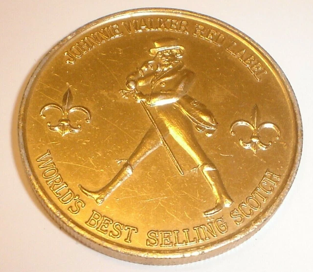 1969 Johnnie Walker Red Label Scotch New Orleans Saints Football Schedule Token