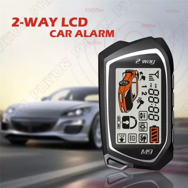 Universal 12V 2-Way Car Alarm Security System Remote Engine Start Anti-hijacking