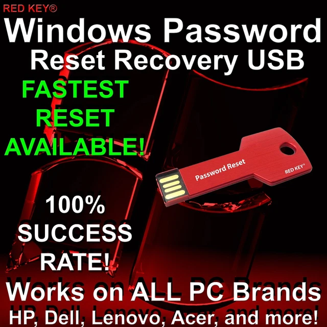 WINDOWS PASSWORD RESET Recovery USB Drive for Win 7, 8, 10, 11, Server