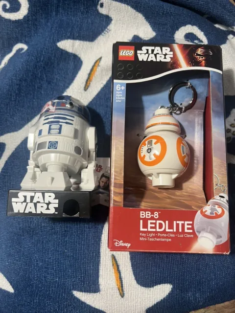 Star Wars R2-D2 Dispenser & Lego BB-8 Led lite Lot Of 2 New Never Opened