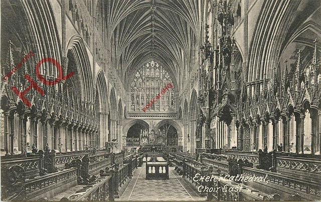 Picture Postcard; Exeter Cathedral, Choir East [Frith's]