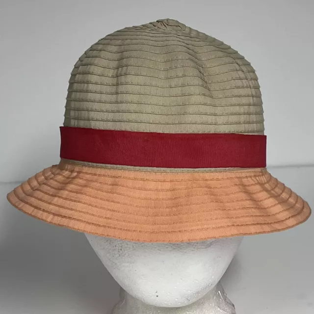 Calvin Klein Womens Bucket Hat Peach & Beige Beach Outdoors Summer