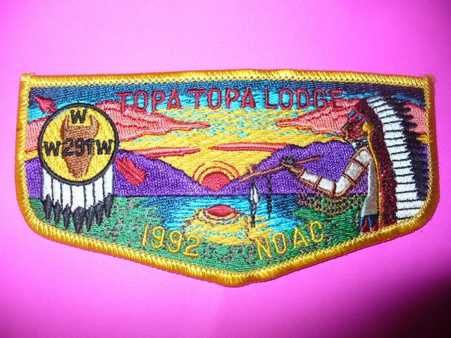 OA Topa Topa Lodge 291,S47,1992 NOAC Flap,COLORFUL,Ventura Council,California,CA