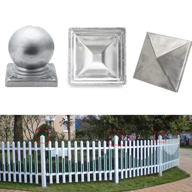 Galvanised Steel Fence Post Caps Square Pyramid Round Tube Cover 100*100MM OZ