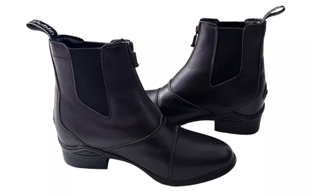 Dublin Paddock Riding Boots Brown Espresso Zip Front Cushioned Heel 7.5M