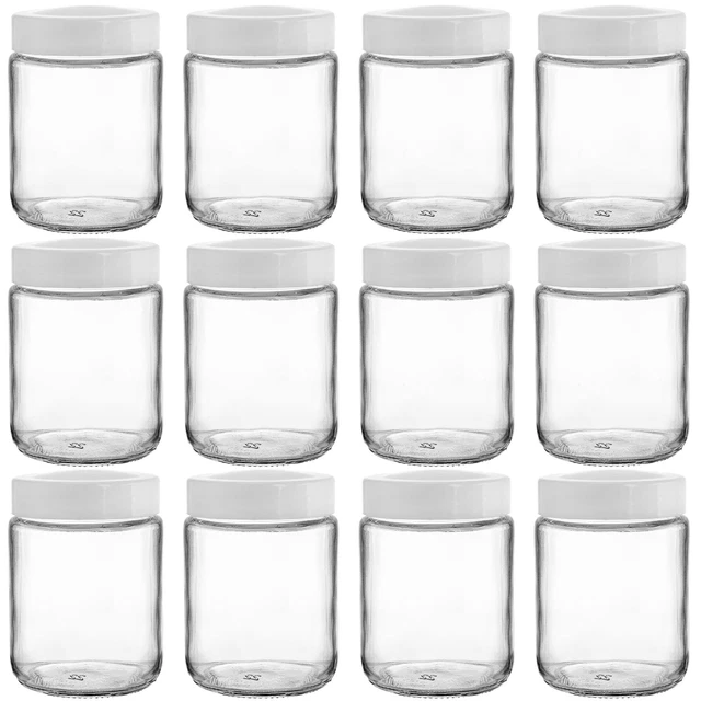 12 Pack Glass Mason Jars Full Mouth, 8 Ounce Glass Canning Drinking J...