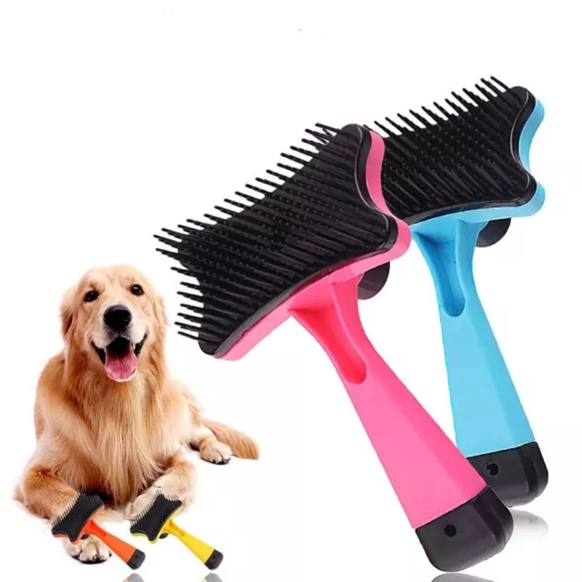 Pet Hair Remover Dog Cat Comb Grooming Massage Deshedding Self Cleaning Brush US