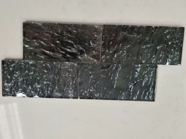 Emser Vista Certosa Dark Green Glass 3x6 Subway Tile