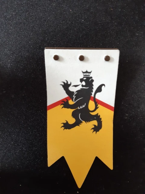 Drapeau Playmobil Vintage 36464 à Pointe Bleu Et Blanc Avec Lion Jaune - Occasion