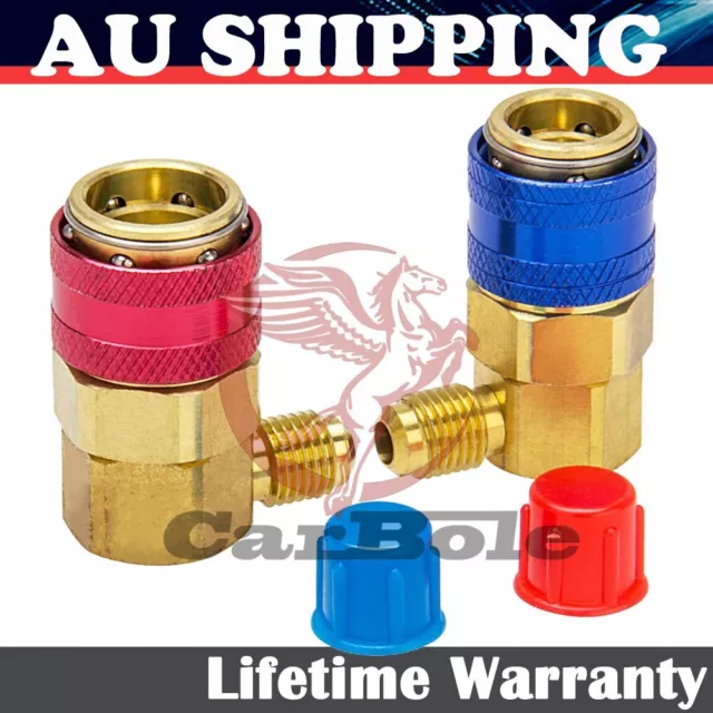 Car Air Con Connector For A/C Manifold Gauge Adapters R134A Low/High Coupler Set