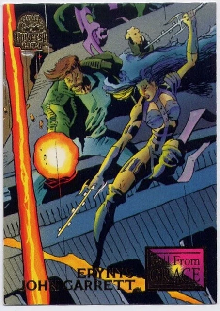 1994 Fleer Marvel Universe Cards Fall From Grace 69 Erynys and John Garrett
