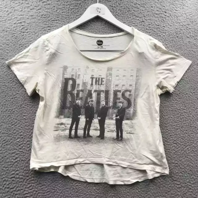 The Beatles T-Shirt Women's Large L Short Sleeve Graphic Crew Neck White