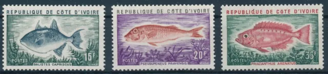 [BIN21246] Ivory Coast 1973 Fishes good set very fine MNH stamps
