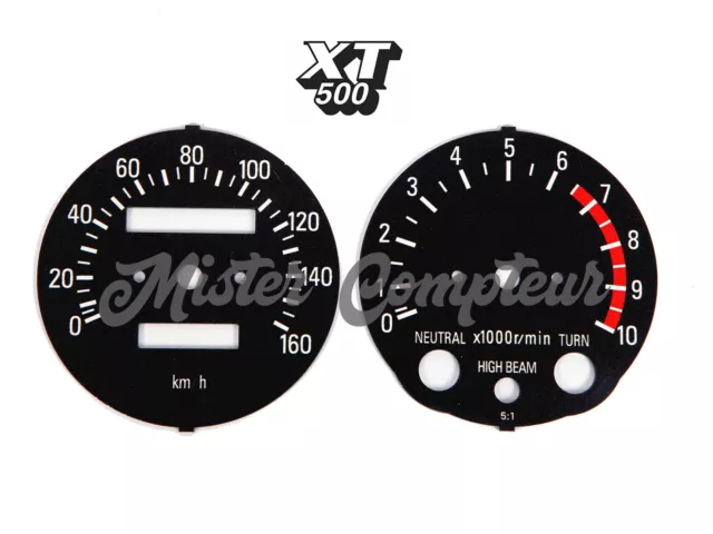 2 fonds compteur/cadrans - km/h&compte-tours - pour YAMAHA 500XT 1978