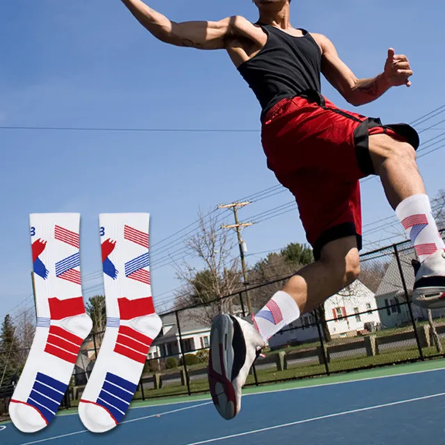 1 Pair Basketball Socks Pressurized Absorb Sweat Thickened Terry Bottom High
