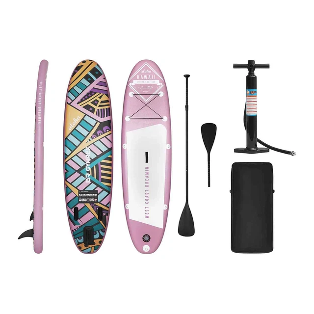 Stand Up Paddle Board Gonflable Surf Pompe Pagaie & Accessoires ≤ 110 kg Rose