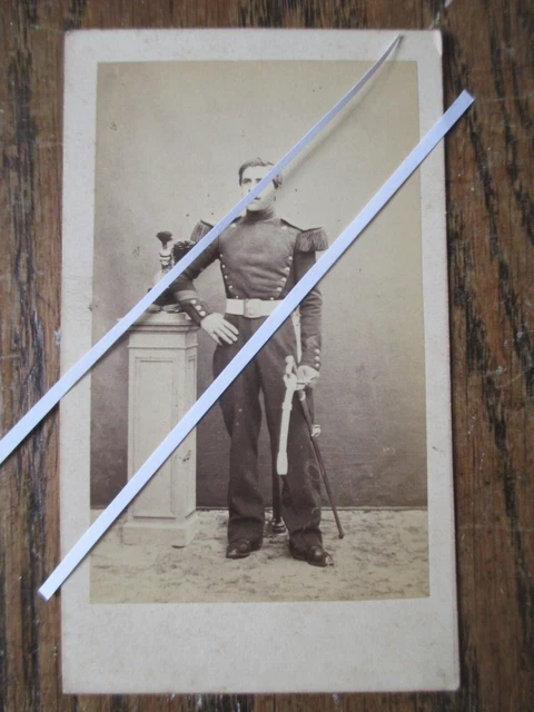 CDV Ancien Paris-Amiens – Officier De Cavalerie Second Empire, Carte De Visite, Réf E14