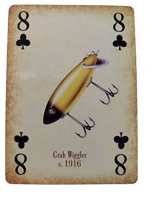 Señuelo de pesca para una sola tarjeta de juego collage 8 palos libro de recortes artesanal para hacer tarjetas Papanicolage