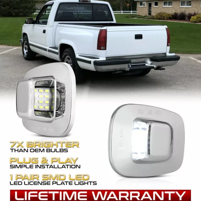 For Chevy C/K 1500 2500 3500 Pickup AUXITO LED License Plate Light 5500K Lamps