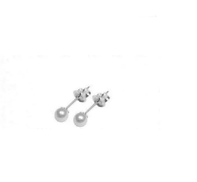 Boucles d'oreilles "perles blanche 3 mm",argent massif 925°°° garanti