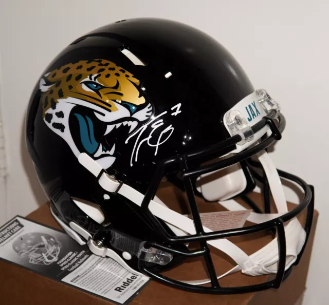 Travis Etienne Jr Autographed Jaguars Full Sized Authentic Helmet Beckett Auth