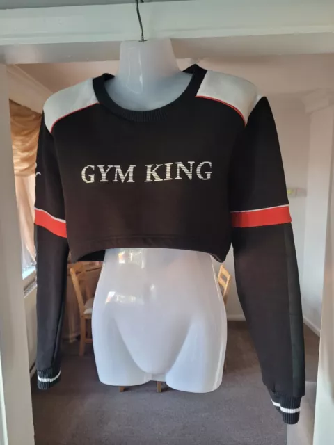 Ladie's Gym King Cropped Sweatshirt Top Size 12