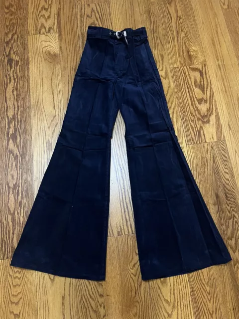 NEW NOS Vtg 70's WRANGLER Ladies NAVY Bell Bottom Pants Sz 7-8